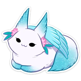 ☺️ mono, sticker, zorro, alas, animal, kawaii, fantasía telegram sticker