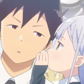 🤍 Anime, Pareja, Susurro, Amor, Relación telegram sticker