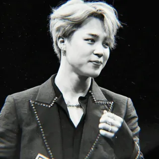 ⛓ Jimin 지민, bts, k팝, 가수, 남자, 연예인, 흑백 telegram sticker
