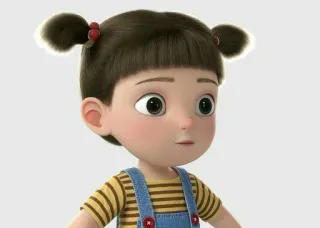 🦩 dibujos animados, niña, niño, personaje, lindo, coletas telegram sticker