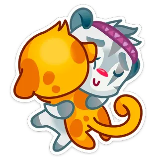 🤗 Pelukan, Kartun, Binatang, Lucu, Persahabatan, Kasih sayang, Cinta, Emosi telegram sticker