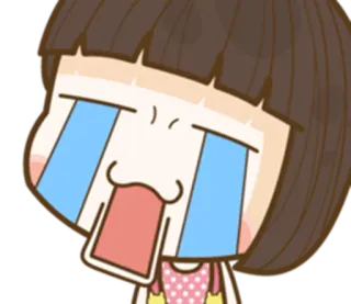 😭 pleurer, triste, larmes, émotionnel, fille, dessin animé telegram sticker