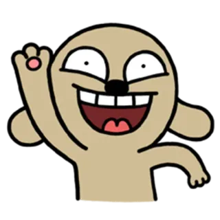 🙋 kartun, anjing, melambai, senang, karakter whatsapp sticker