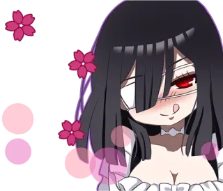 😋 anime, manga, character, girl, sakura, eye patch whatsapp sticker