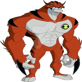 😎 Rath Ben 10 Мультфильм, Персонаж, Инопланетянин, Мускулистый, Бен 10, Рат telegram sticker