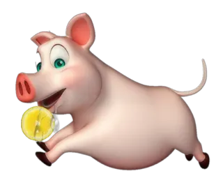 🐷 หมู, สัตว์, วิ่ง, มะนาว, การ์ตูน, น่ารัก telegram sticker