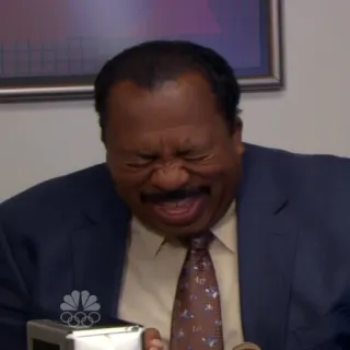 😂 Stanley Hudson The Office Stanley Hudson, The Office, tertawa, NBC whatsapp sticker