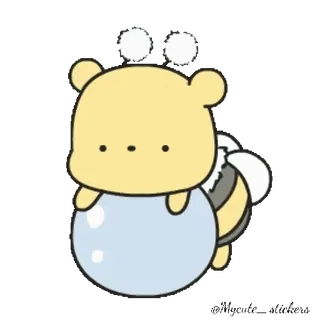 Bee Bear @Mycute_stickers telegram stickers
