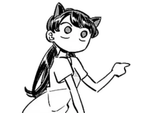 👉 Komi Shouko Komi Can't Communicate Komi Não Consegue Se Comunicar, Anime, Mangá, Orelhas de gato, Komi Shouko whatsapp sticker
