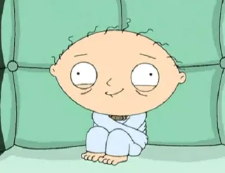 🌝 Stewie Griffin Family Guy cartoon, character, baby, straitjacket, TV show, humor telegram sticker