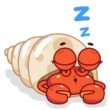 😴 게, 조개, 동물, 만화, 바다 생물, 바다, 해변 telegram sticker