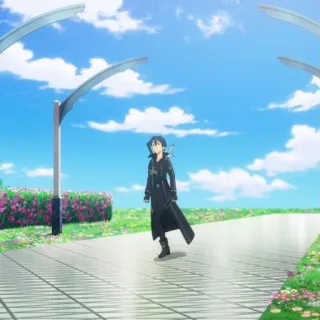 🗡 Kirito Sword Art Online Anime, Espada, Personaje, Arte digital telegram sticker