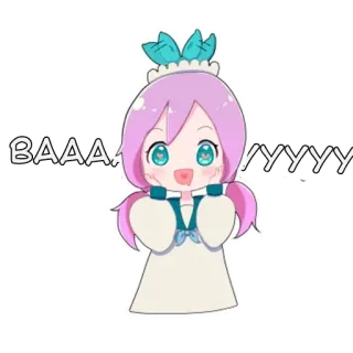 😍 BAAAA/YYYYY Kreskówka, Anime, Słodki, Pokojówka whatsapp sticker
