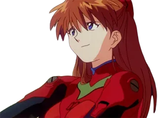 😀 Asuka Langley Soryu Neon Genesis Evangelion anime, character, redhead, anime girl, animation, female telegram sticker