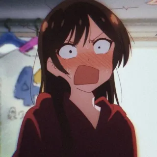 😱 anime, sốc, xấu hổ, cô gái anime, hoạt hình whatsapp sticker