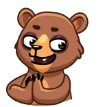 😈 ours, dessin animé, animal, marron, mignon, personnage whatsapp sticker