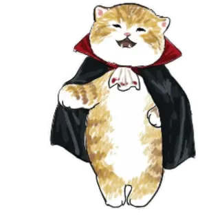 🦇 gato, vampiro, halloween, lindo, animal, mascota, dibujos animados whatsapp sticker