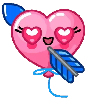 😍 hati, cinta, panah, balon, imut, hari valentine, kawaii telegram sticker
