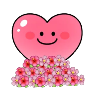 🌸 하트, 꽃, 분홍, 사랑, 귀여운 telegram sticker