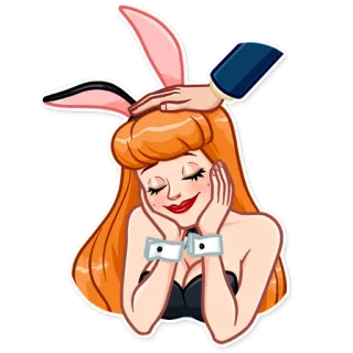 ☺️ женщина, зайчик, ушки, пин-ап, рыжая, наручники telegram sticker