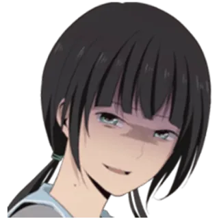 😈 Anime, Mädchen, Grinsen, Cartoon, Figur telegram sticker