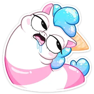 😪 유니콘, 귀여운, 스티커, 만화, 동물, 웃긴, 달콤한 telegram sticker