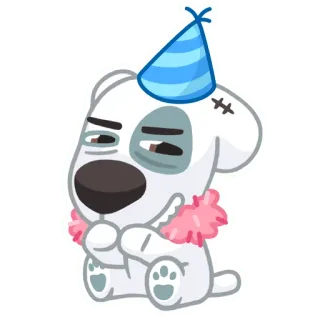 😏 dog, party, cartoon, animal, cute, celebration, sticker telegram sticker