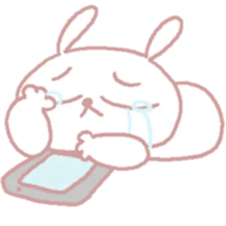 😭 ウサギ, 悲しい, 泣く, アニメ, かわいい, ステッカー telegram sticker