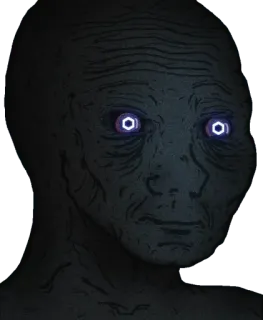 😐 Wojak, Meme, Personage, Donker, Ogen telegram sticker