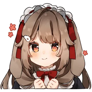 🤗 アニメ, かわいい, マンガ, 女の子, 可愛い, イラスト, メイド telegram sticker