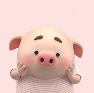 🐽 cochon, mignon, animal, dessin animé, autocollant, rose, illustration telegram sticker