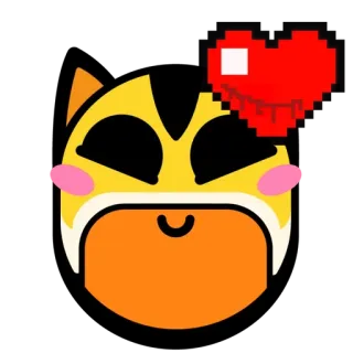 ❤️‍🔥 表情符号, 爱心, 像素画, 卡通, 贴纸, 黄色, 可爱 telegram sticker