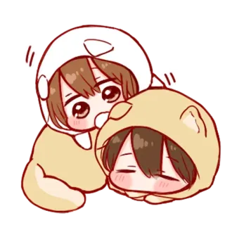 ☺️ dễ thương, kawaii, phong cách anime, tình bạn, hoạt hình, buồn ngủ telegram sticker