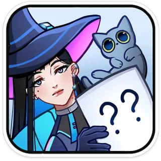 🧙 女巫, 猫, 魔法, 卡通, 神秘, 女孩 telegram sticker
