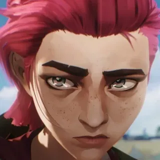 😕 Vi Arcane Vi, Arcane, pink hair, attitude, determined telegram sticker