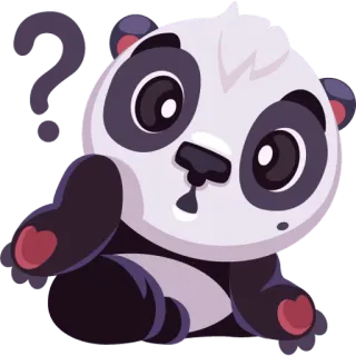 ❓ Панда, Вопрос, Милый, Животное, Стикер, Мультфильм, Каваий telegram sticker