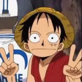 👒 Monkey D. Luffy One Piece Anime, Manga, Sombrero de paja, Pirata, Personaje telegram sticker