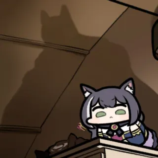 🦇 Anime, Chibi, Gatto, Cartone animato, Adesivo, Carino, Kawaii, Ombra telegram sticker