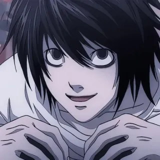 😀 L Lawliet Death Note anime, L, Death Note, detective, manga, character telegram sticker