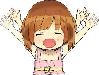 🙌 аниме девушка, милая, счастливая, девушка, мультфильм, стикер telegram sticker