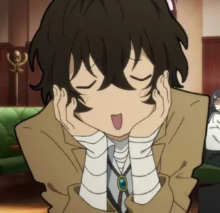 💜 Osamu Dazai Bungou Stray Dogs Anime, Dazai, Bungou Stray Dogs, Osamu Dazai, Personaggio, Carino telegram sticker