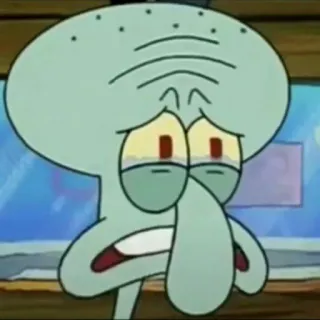 ⚓️ Squidward Tentacles Spongebob Squarepants Carlo, Bob l'éponge, dessin animé, mème, triste telegram sticker