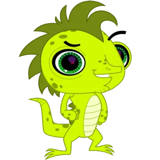 💪 Eidechse, Cartoon, Tier, Reptil telegram sticker