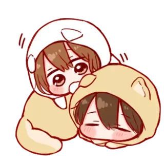 🍧 милый, аниме, мультфильм, каваий, сонный, мультяшные персонажи telegram sticker