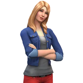 😠 sims, character, female, game, cartoon telegram sticker