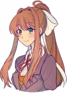 💚 Monika Doki Doki Literature Club! anime, monika, doki doki literature club, cute, kawaii, video game telegram sticker