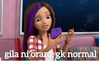 😆 gila ni orang gk normal animasi, kartun, perempuan, orang, kesal telegram sticker