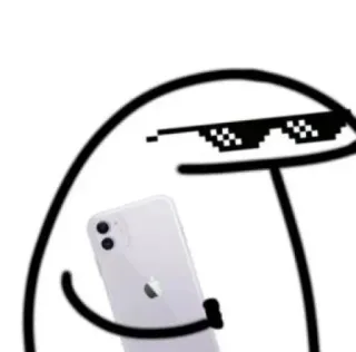 😎 человечек, солнцезащитные очки, телефон, мем, круто, интернет мем whatsapp sticker