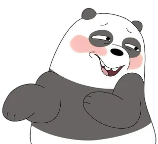 😜 Panda We Bare Bears panda, cartoon, cute, bear telegram sticker