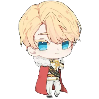 🙂 Anime, Chibi, Fofo, Loiro, Real, Príncipe, Uniforme whatsapp sticker